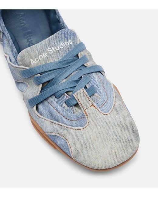 Acne Blue Slip-Ons Aus Leder