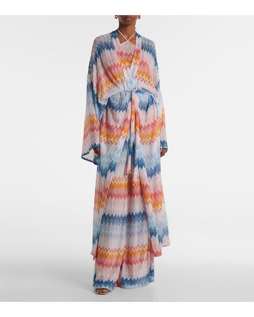 Missoni White Zigzag Lame Beach Cover-Up