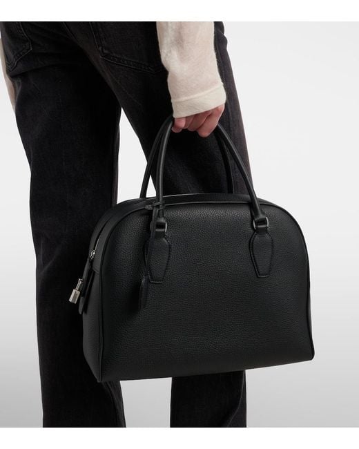 The Row Black India 12.00 Leather Top-Handle Bag