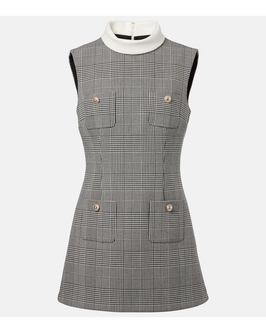 Self-Portrait Gray Prince Of Wales Check Minidress