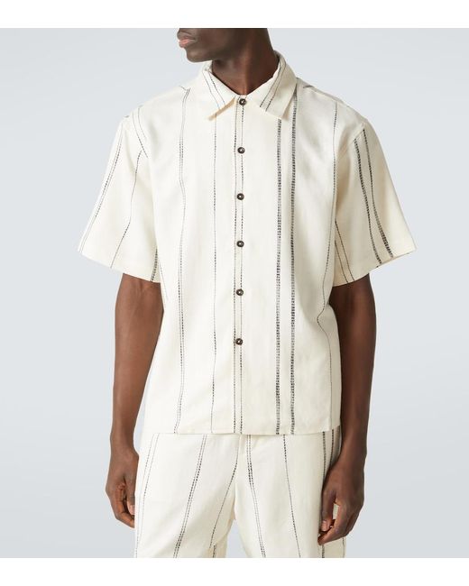 Camicia A Righe di Commas in Natural da Uomo