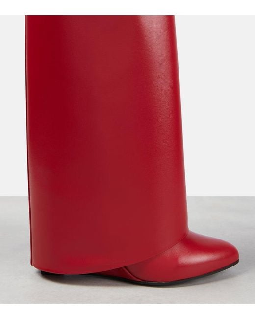 Givenchy Red Stiefel Shark Lock aus Leder