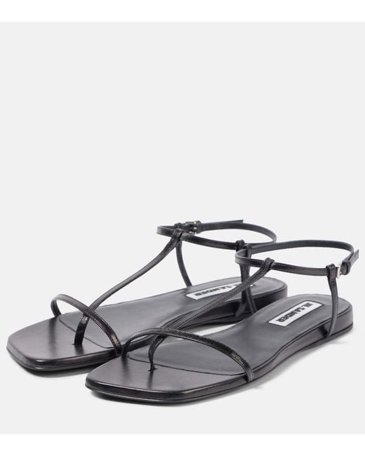 Jil Sander Metallic Leather Thong Sandals