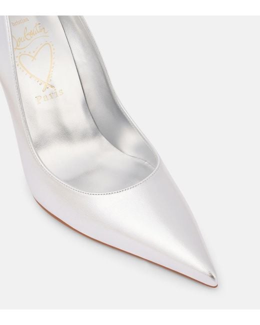 Christian Louboutin White Miss Z 100 Metallic Leather Pumps