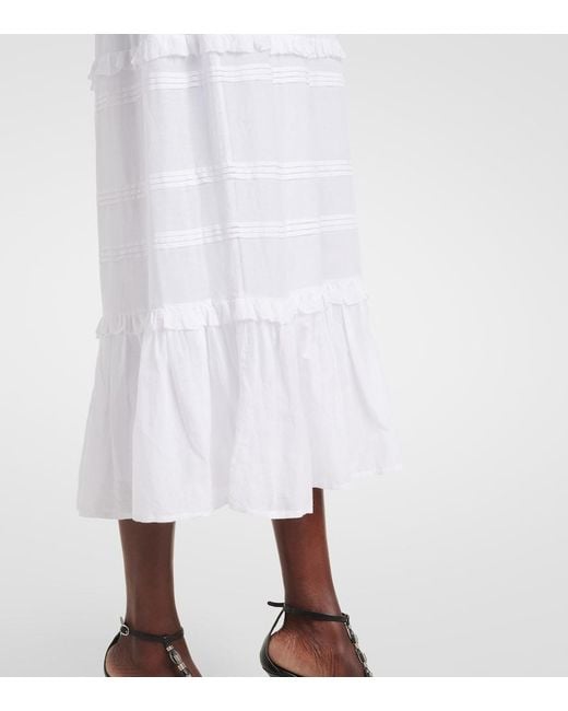 Isabel Marant White Diya Cotton-Blend Maxi Skirt