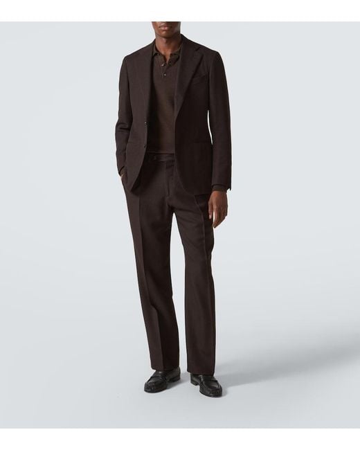 Saman Amel Brown Wool Sweater for men