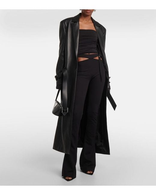 The Attico Black Cutout Jersey Flared Pants