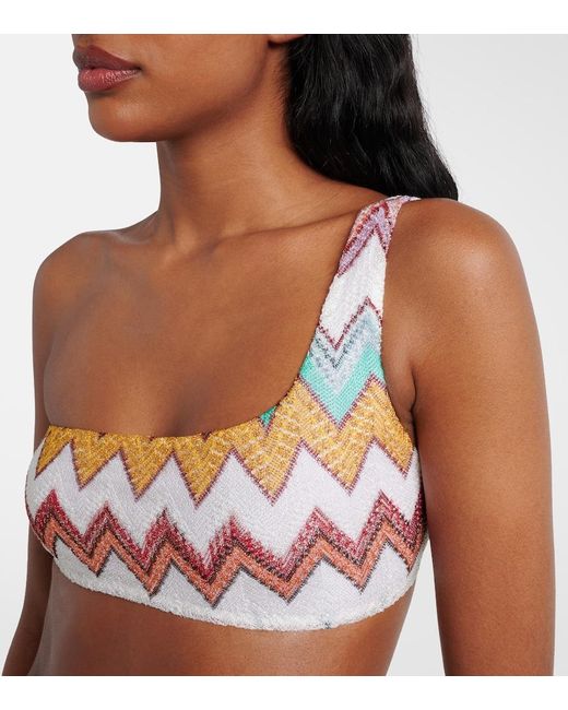 Missoni White Zigzag Lame Bikini