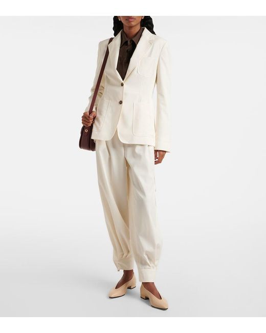 Blazer De Algodon Max Mara de color Natural
