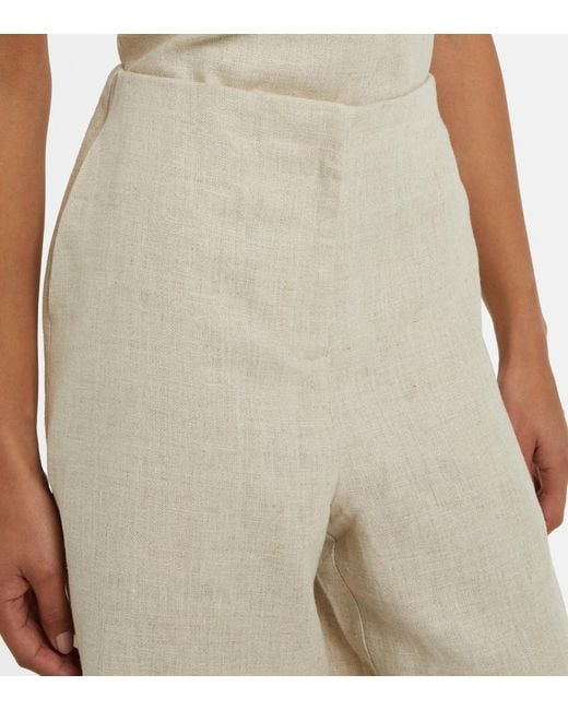 Faithfull The Brand Natural Meave Linen Wide-Leg Pants
