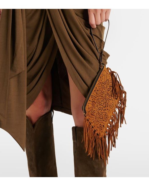 Isabel Marant Brown Clutch Aus Veloursleder