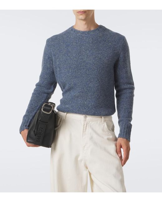 Allude Blue Cashmere Sweater for men