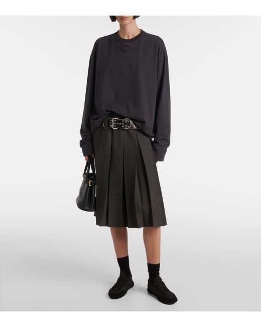 Prada Blue Oversize-Top Aus Baumwolle