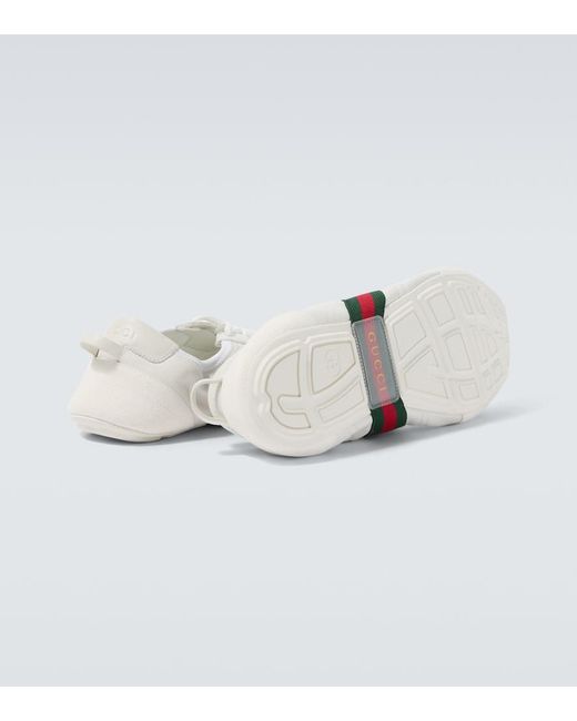Gucci Metallic Flex Leather And Suede Sneakers for men