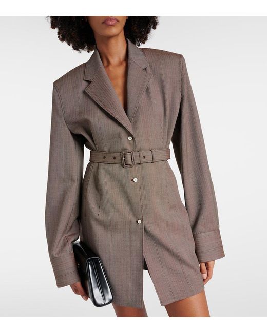 Prada Brown Pinstripe Wool Jacket