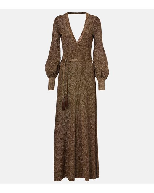 Tom Ford Brown Open-Back Maxi Dress
