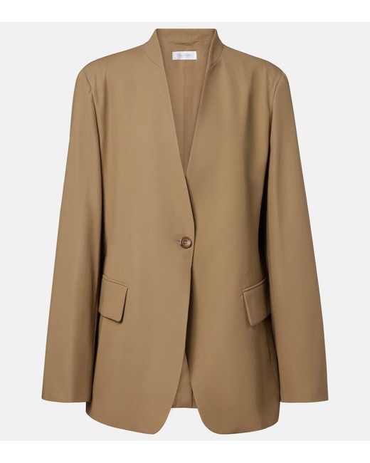 Max Mara Natural Segnale Cotton Twill Blazer