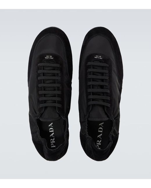 Prada Sneakers Collapse Aus Re-Nylon Mit Veloursleder in Black für Herren