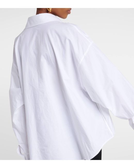 Balenciaga White Oversized Cotton Poplin Shirt