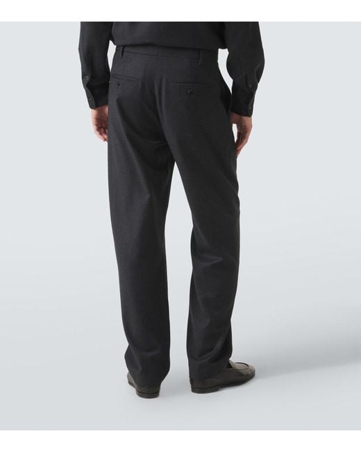 Agnona Blue Wool Wide-Leg Pants for men