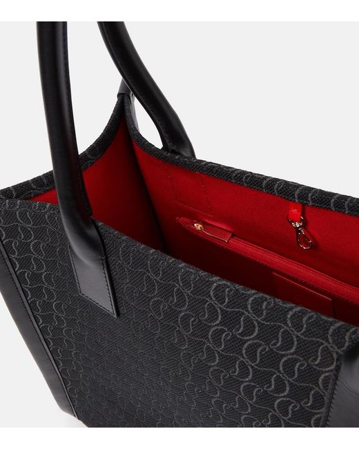 Christian Louboutin Black By My Side E/W Large Canvas Tote Bag