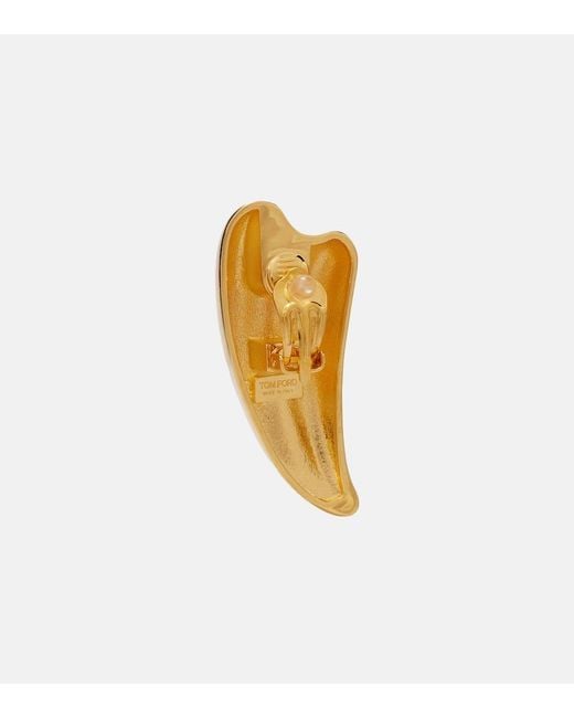 Tom Ford Metallic Liza Clip-On Earrings