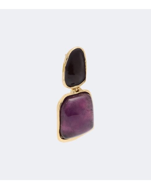 LaDoubleJ Purple Spells 24Kt-Plated Drop Earrings