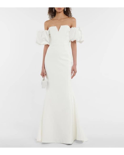 fcity.in - Womens Crepe Bell Sleeve Floor Length Maxi Gown / Trendy Modern  Women