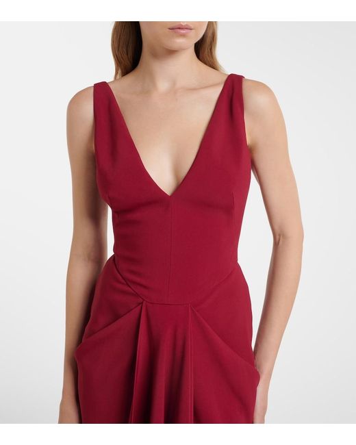 Givenchy Red Asymmetrical Draped Maxi Dress