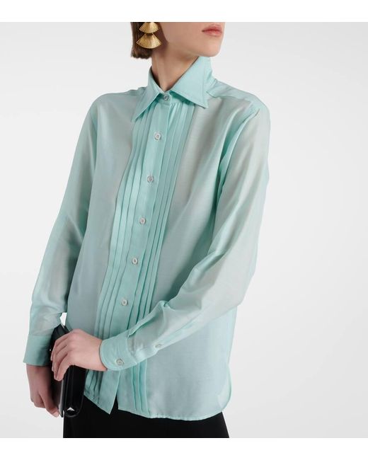 Tom Ford Blue Silk Batiste Shirt