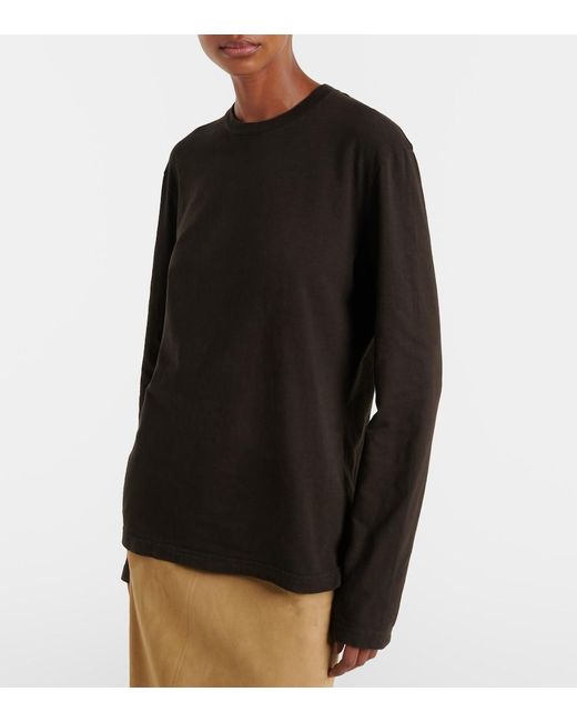 The Row Black Amia Cotton Jersey T-Shirt