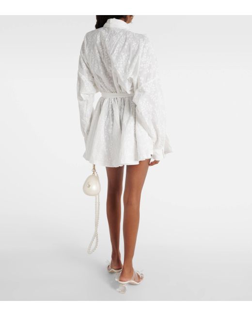 Robe brodee en coton Norma Kamali en coloris White