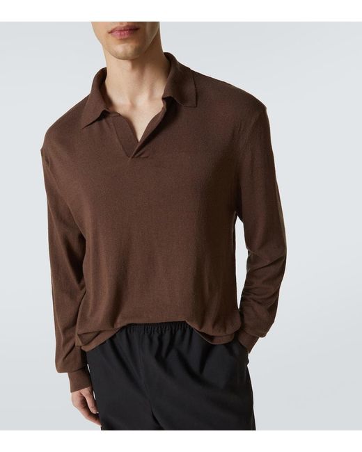 The Row Polohemd Stafford Aus Seide in Brown für Herren