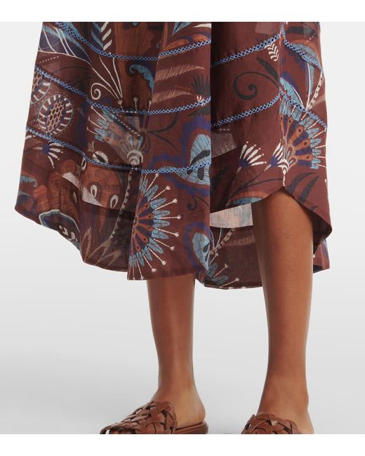 Farm Rio Purple Delicate Garden Printed Maxi Dress