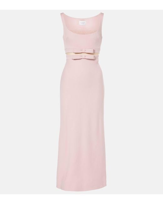 Giambattista Valli Pink Bow-Detail Crepe Midi Dress