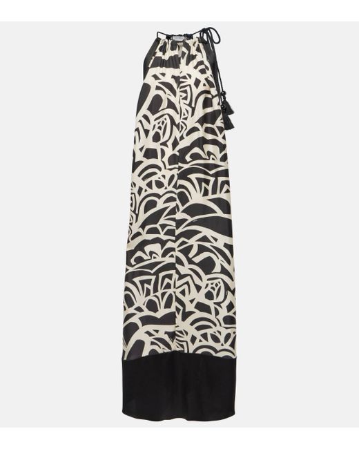 Robe longue Licenza imprimee en soie Max Mara en coloris White