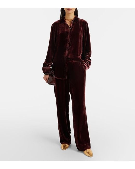 Asceno Black London Velvet Shirt