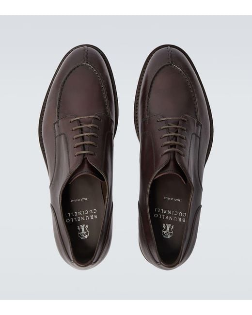 Brunello Cucinelli Schnuerschuhe Aus Leder in Brown für Herren