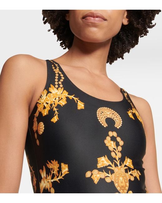MARINE SERRE Black Printed Swimsuit