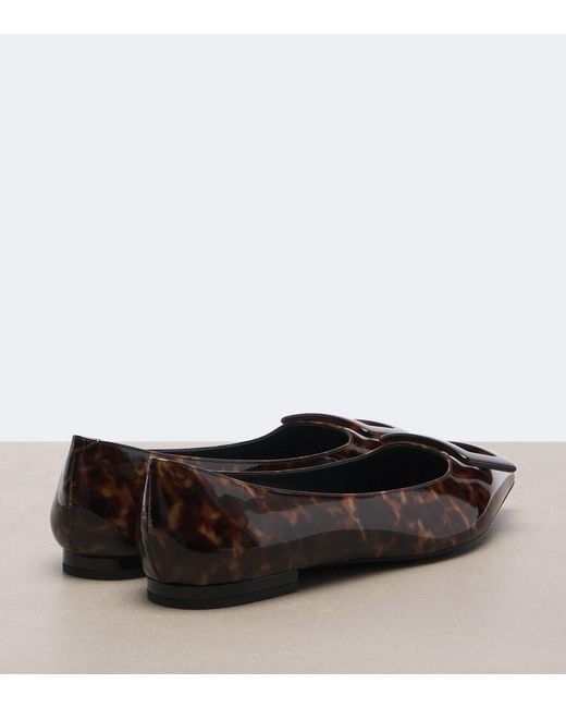 Roger Vivier Black Gommettine Patent Leather Ballet Flats