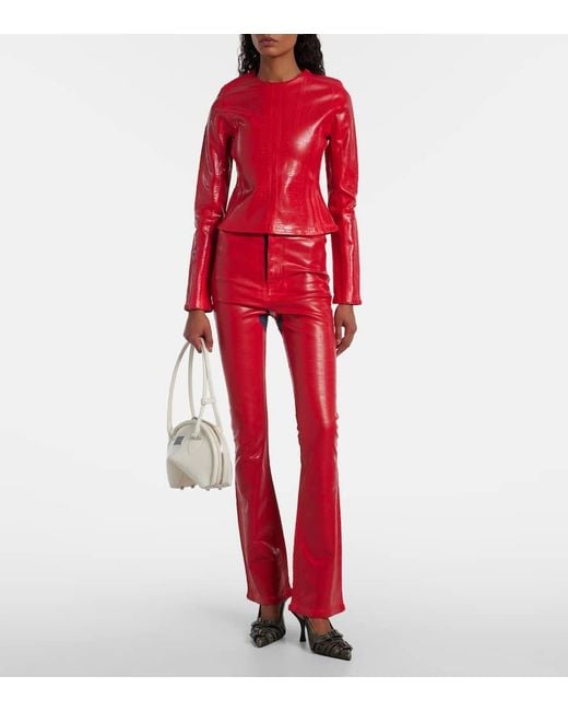 Acne Porto Distressed Cotton-Blend Flared Pants