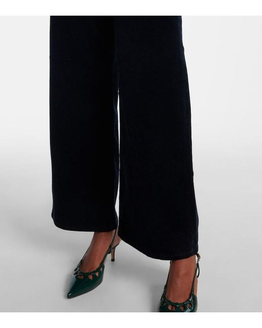 FRAME Blue Le Slim Palazzo High-Rise Wide-Leg Jeans