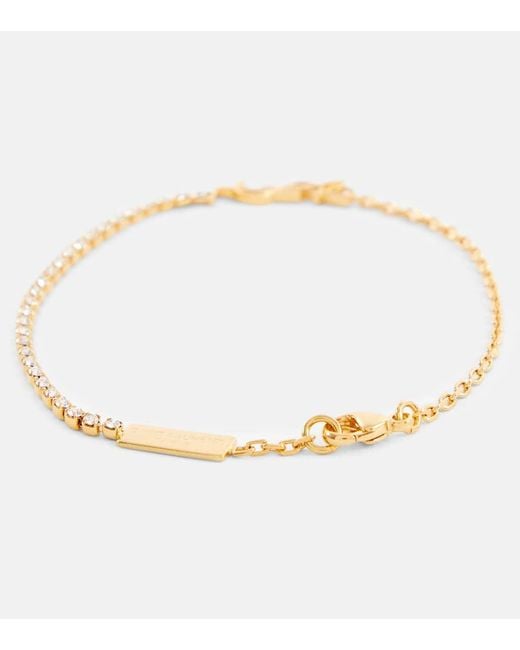 Saint Laurent Metallic Cassandre Embellished Bracelet