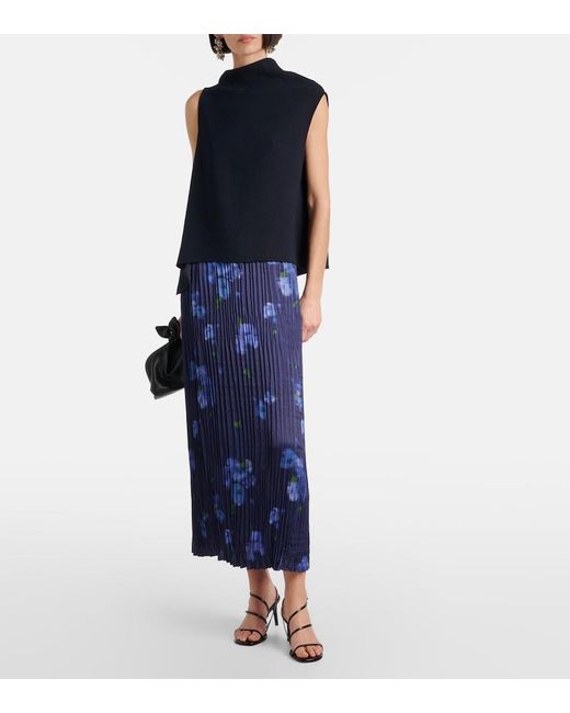Vince Blue Asymmetric Draped Top