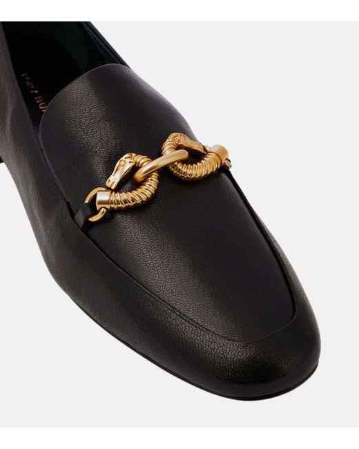 Tory Burch Black Jessa Embellished Leather Loafers