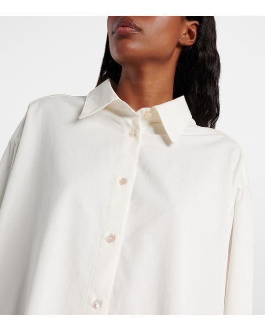 The Row White Luka Cotton And Cashmere Shirt