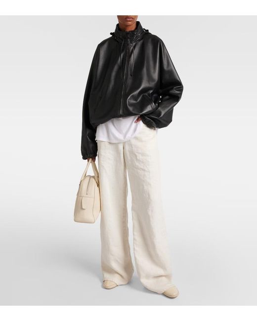 The Row Natural Vasko Leather Slip-On Shoes