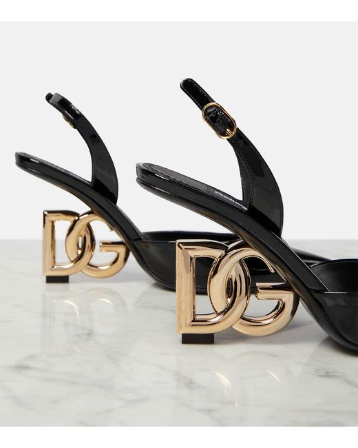 Pumps slingback Lollo in vernice di Dolce & Gabbana in Black