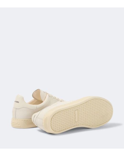 Tom Ford White Warwick Perforated Leather Sneakers for men