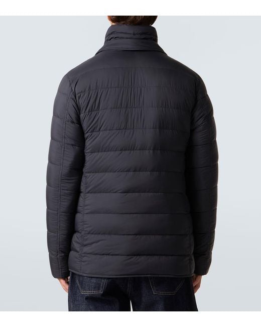 Herno Blue Nylon High-neck Down Jacket for men